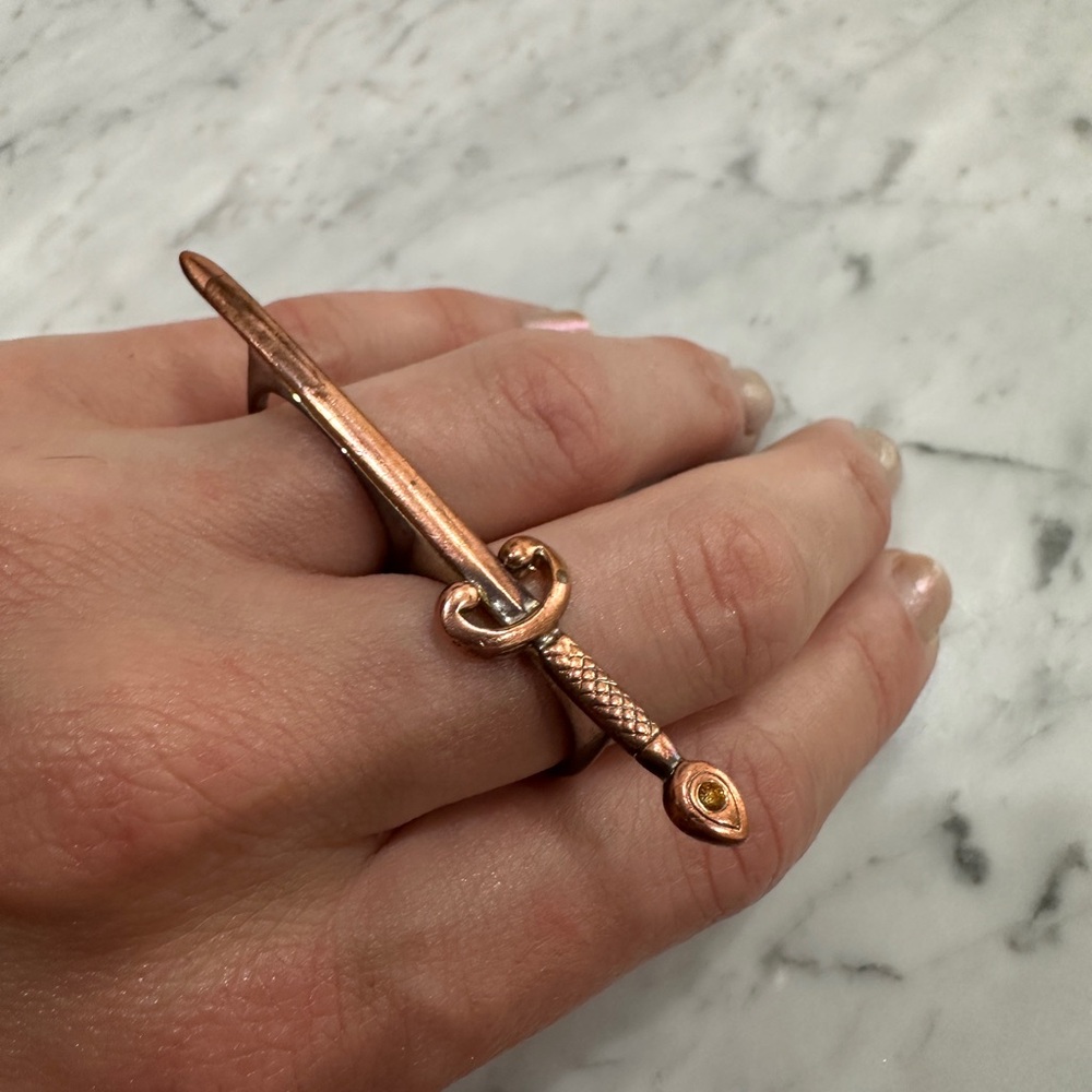 nOir Jewelry - Two-Finger Sword/Saber/Dagger Ring - Size 8